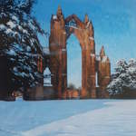 25.0  East Window, Gisborough Priory. Acrylic. 2012. 180x250mm  