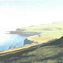 View From Rockhole Hill, Towards Staithes. Gouache. 2009. SOLD