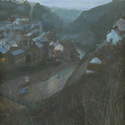 12 Staithes Beck, Midwinter. Acrylic. 350 x 250mm.