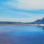 020 Saltburn Beach. Acrylic.  2011.  375mmx200mm